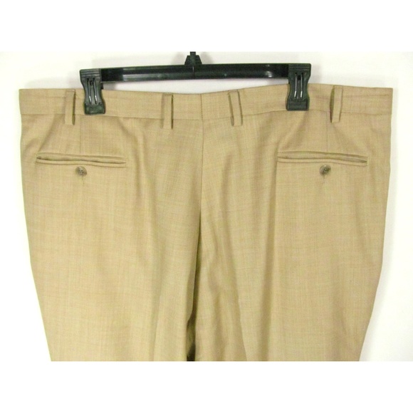 Turnbury Men's Pants 42R 100% Wool Cuffs Pleated - Picture 5 of 5